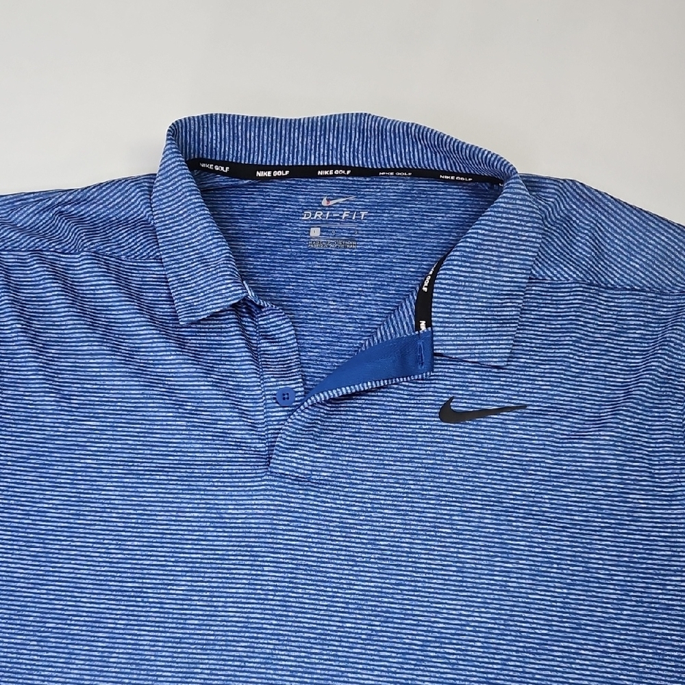 Nike Striped Blue Polo Shirt for Men